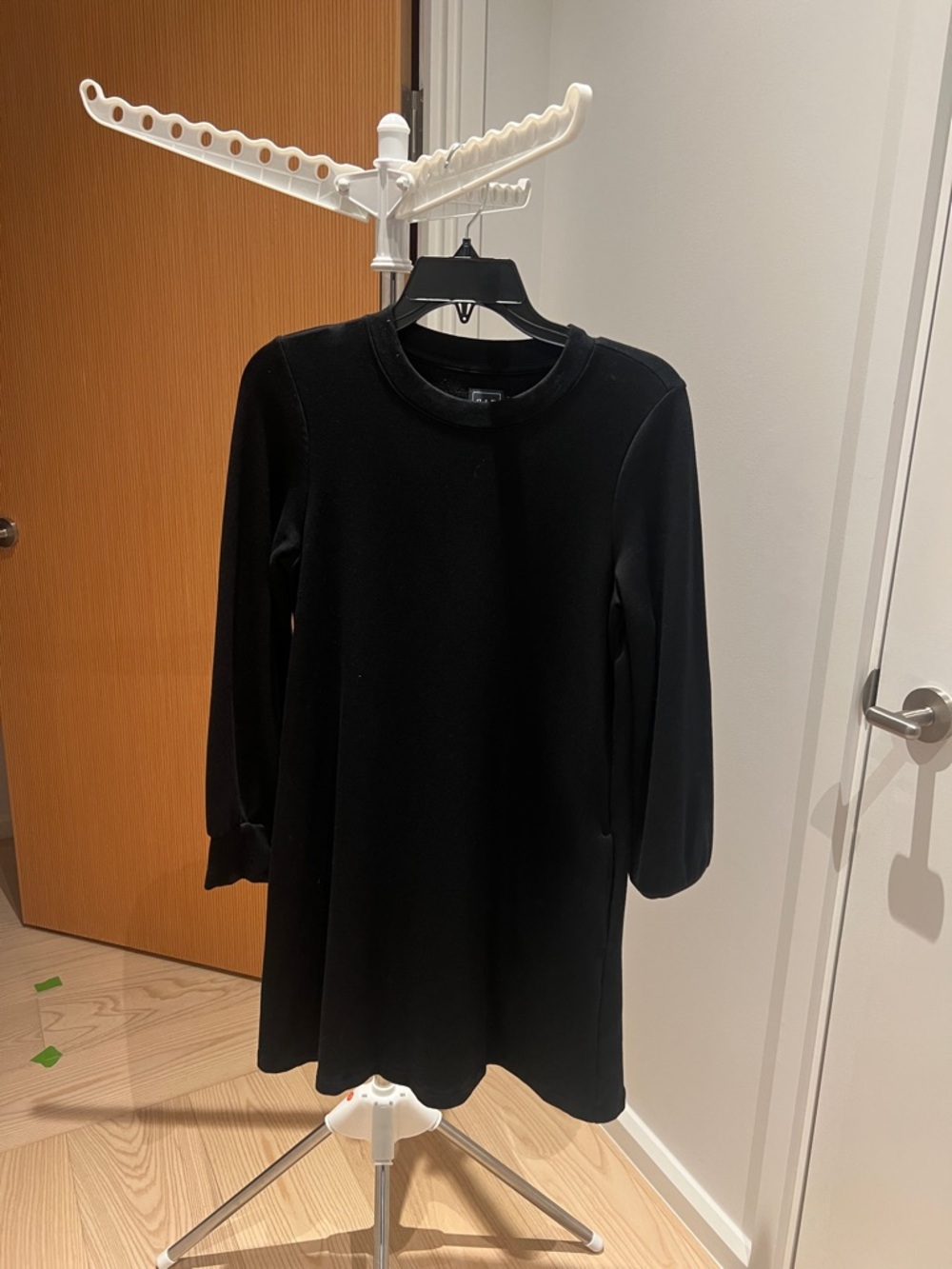 Black Long Sleeve A-Line Dress
